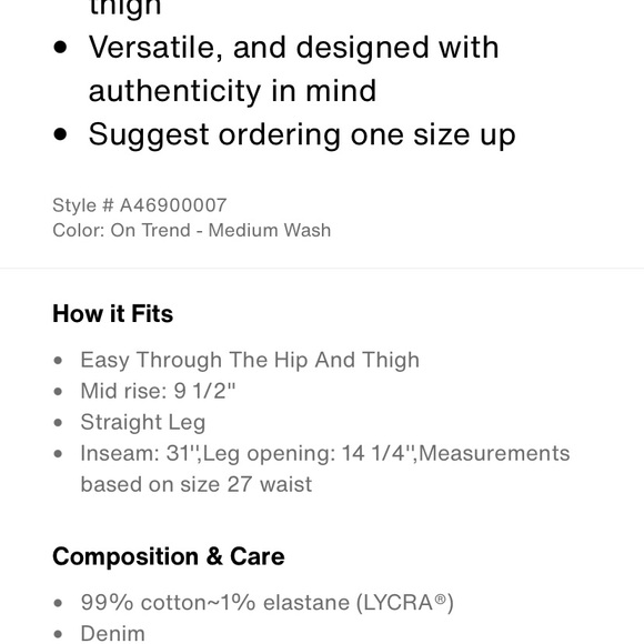 Levis Middy Jeans size 31 x 29 NWT - Picture 4 of 4